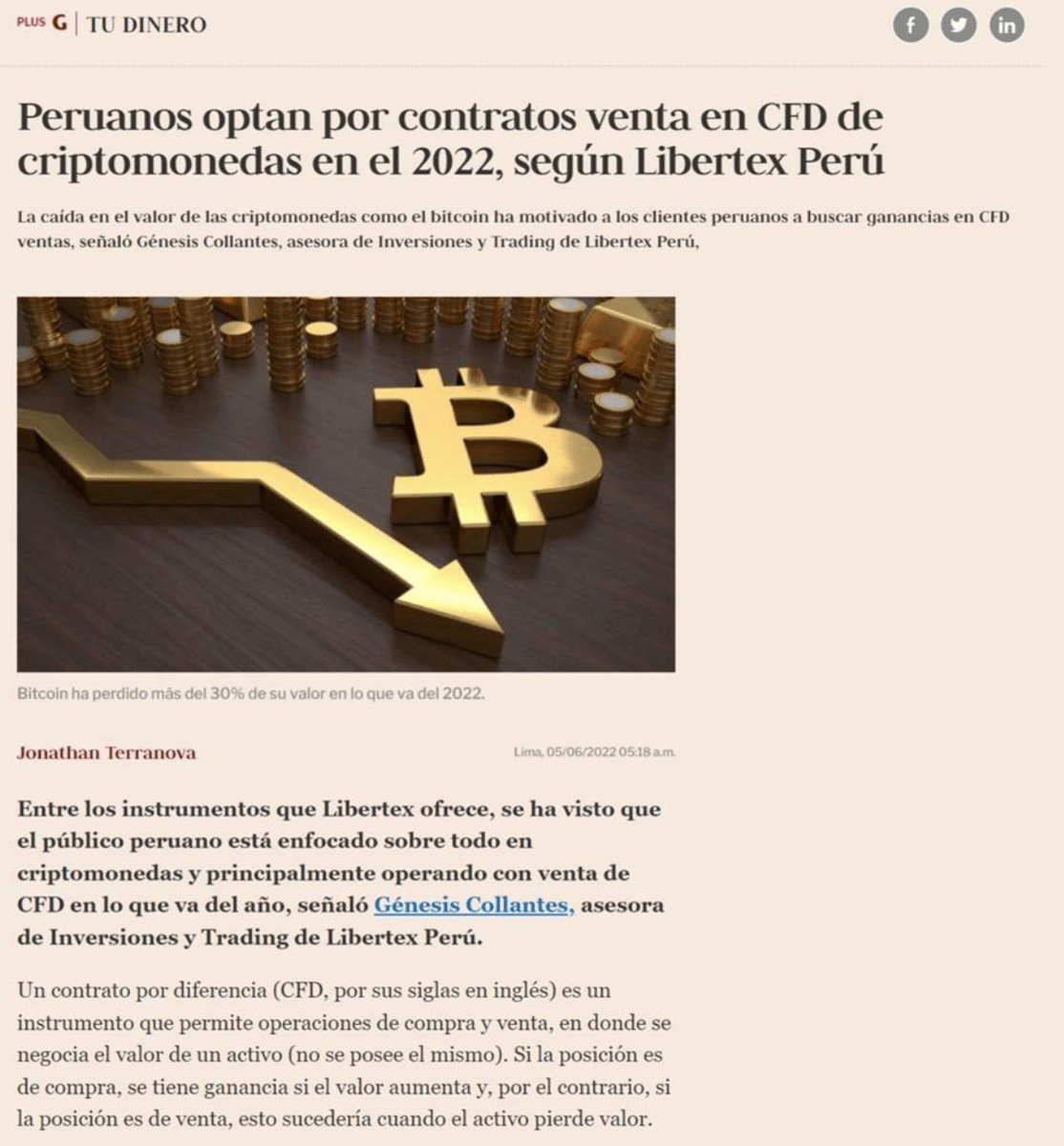 PERUANOS OPTAN POR CFDS